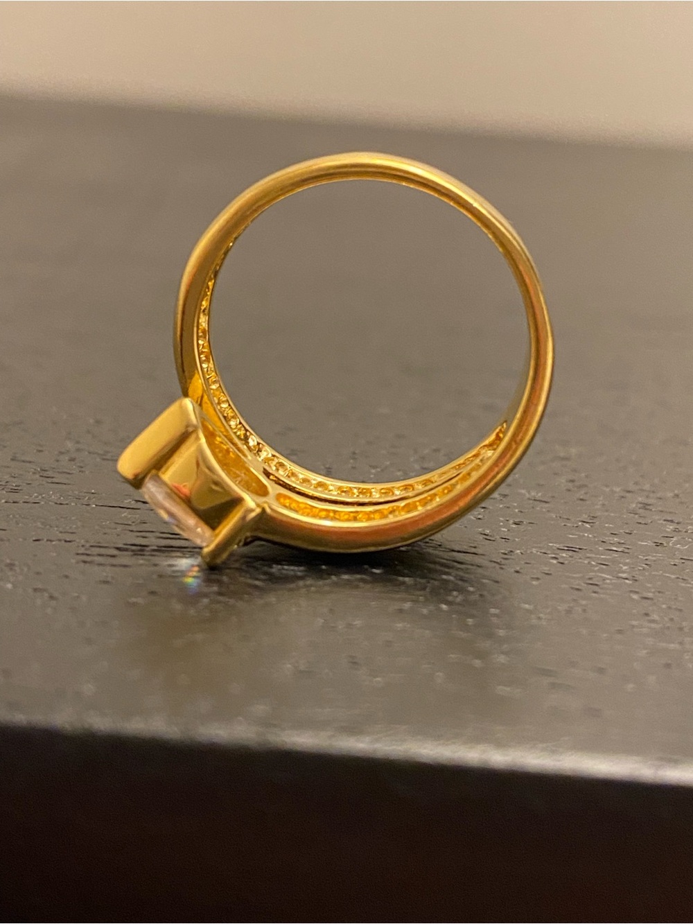 JJ Gold-Tone Suspended Crystal Wrap Ring Size 7 - Picture 8 of 10